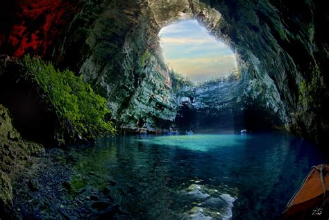 stunning nature  melissani cave greece    waste  time
