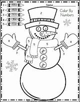 Color Numbers Worksheets Kindergarten Math January Snowman Winter Preschool Madebyteachers Activities Number Worksheet Coloring Printable Prek Colors Addition Teacher Choose sketch template