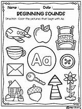 Beginning Coloring Pages Sounds Kindergarten sketch template