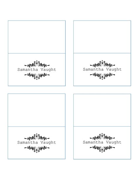 printable  place card template word  printable templates