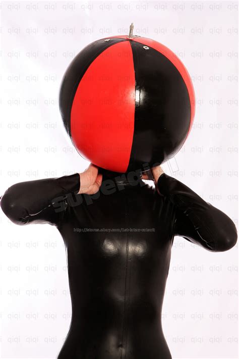 100 latex rubber 0 45mm inflatable mask hood catsuit suit black