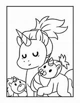 Uu Unicorn Mama sketch template