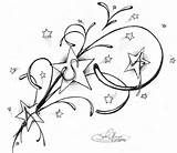 Tattoo Star Designs Tattoos Stars Swirls Swirly Drawing Drawings Swirl Shooting Cliparts Initials Clipart Cool Wrist Sleeve Library Name Foot sketch template