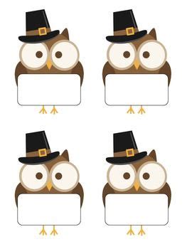 freebie thanksgiving owl desk  tags thanksgiving owl cubby tags