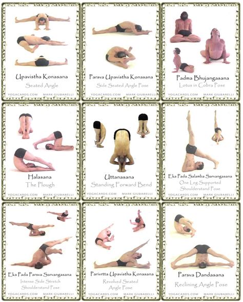 printable yoga pose cards    calendar printable