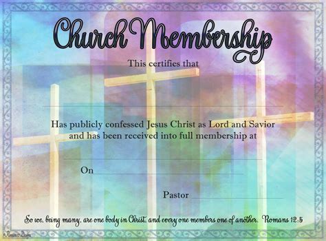 church membership certificate ii  printable etsy