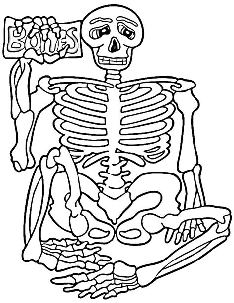 printable skeleton coloring pages  kids