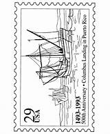 Coloring Columbus Pages Stamp Christopher Stamps Postage Printables Sheets Activity Sheet Holiday Landing Events Postal America Print Go Discovery Authorized sketch template