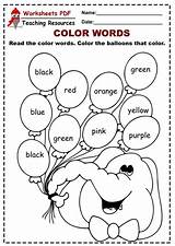 Color Worksheets Activities English Kids Word Learning Choose Board sketch template