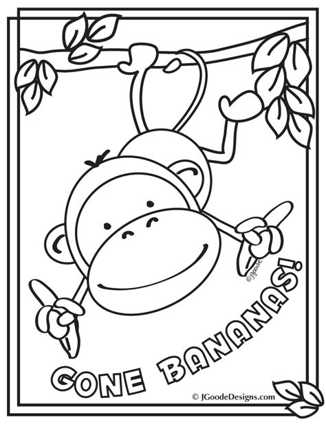 coloring pages  monkeys  banana coloring walls