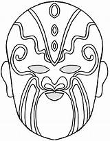 Mascaras Mascara Masque Chinois Luchador Opéra Tête Modeler Septiembre Edward sketch template