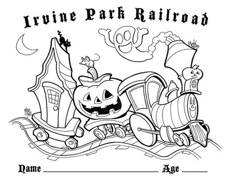 irvine park railroad halloween coloring pages train coloring pages
