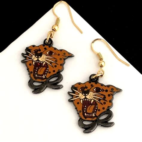 Miss Ladybug Earrings Cougar Earrings Hematite Tone 8e Ebay