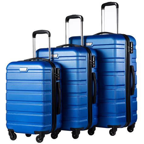 coolife luggage  piece set suitcase spinner hardshell lightweight tsa