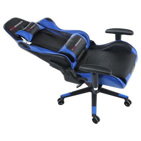 gti racer pro fx gaming chair  lumbar support  blue intoto menswear