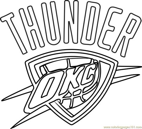 oklahoma city thunder coloring page  kids  nba printable
