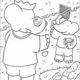 Babar Coloring Pages Beach Cartoon sketch template