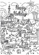 Vakantie Campamento Kleurplaten Malvorlage Campeggio Vacanza Campingurlaub Zomer Landen Printen Volwassenen Scarica Educolor Große Downloaden Uitprinten sketch template