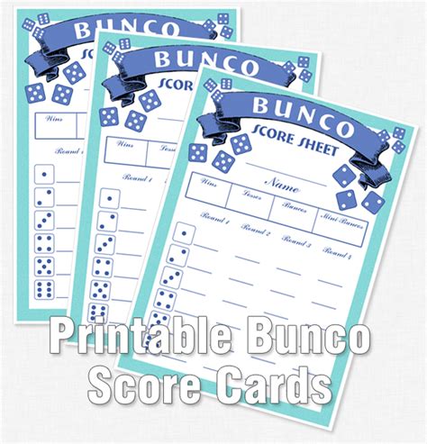 printable bunco score cards
