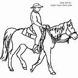 Coloring Trail Pages Rider Horse Index Own Color sketch template