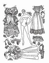 Coloring Pages Doll Paper Dress Latin Lovely sketch template