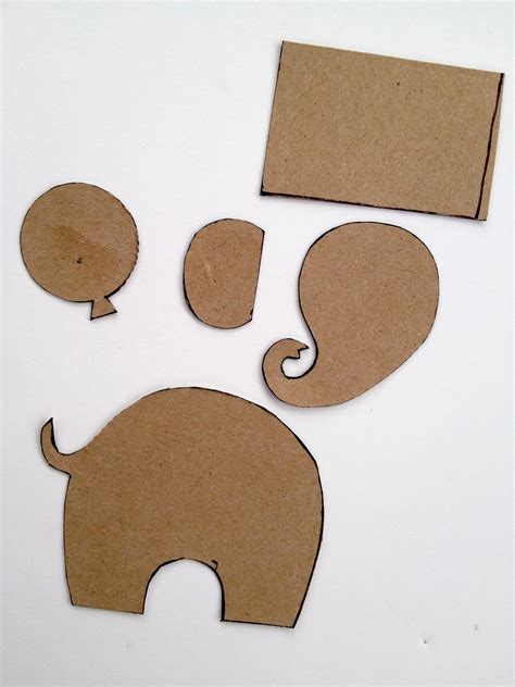 ephemera elephant card tutorial  template  easy  adorable