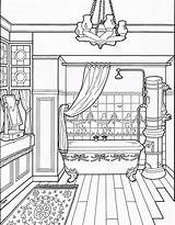 Coloring Bathroom Pages House Clean Victorian Adult Colouring Modern Sheet Kids Drawing Printable Book Sheets Room Interior Color Homes Books sketch template