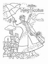 Coloring Poppins Mary Pages Printables Popular sketch template