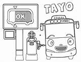 Coloring Tayo Bus Pages Little Popular sketch template