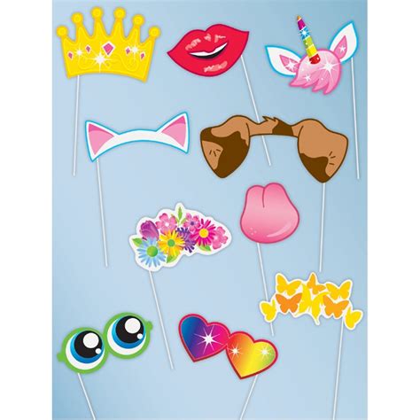 Photo Booth Props Selfie Assorted 10 Pk Photobooth Props Props