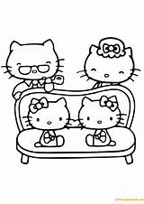 Kitty Hello Pages Family Her Coloring Color Online Print Coloringpagesonly sketch template