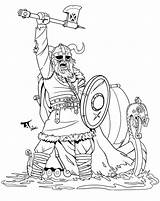 Viking Coloriage Axe Vikings Pillage Guerrier Colorier Nordique Kiezen Lineart Raised Adulte sketch template