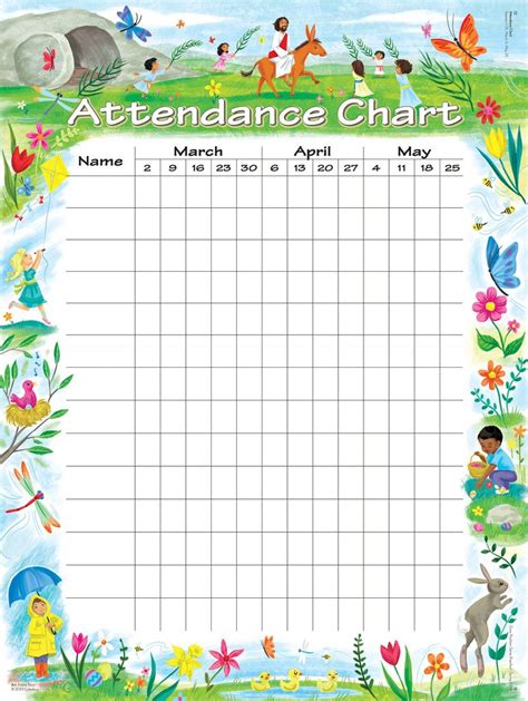 attendance chart attendance chart preschool attendance chart sunday