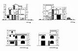 Autocad Elevation Bungalow Residential House Story Two Section Details Cad Drawing  Auto Cadbull Description sketch template