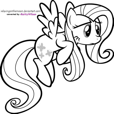 fluttershy coloring page