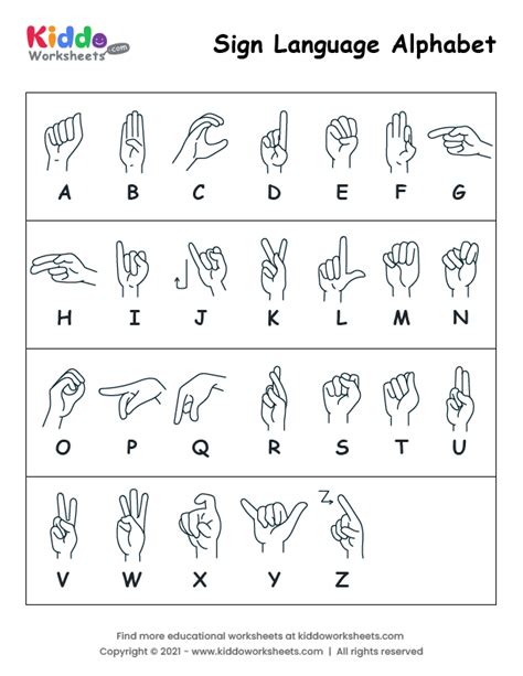 alphabet sign language coloring pages