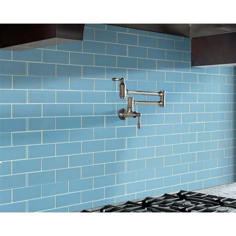 Royal Azure 4x12 Subway Blue Glossy Glass Tile Wall Backsplash