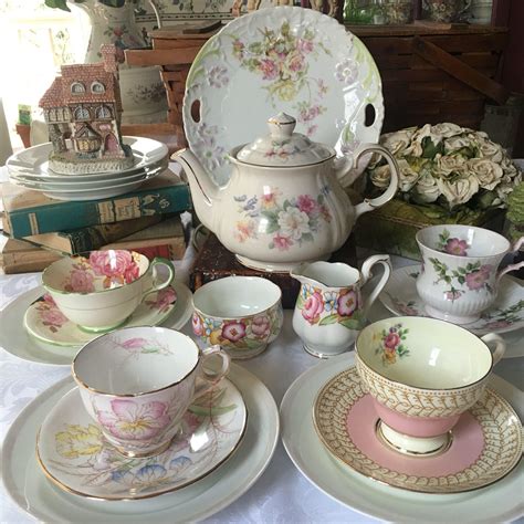 vintage antique tea set   sadler teapot english teacups