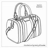 Bag Sketch Gucci Designer Drawing Disegno Handbags Bags Illustration Handbag Boston Famous Borsa Iconic Cad Choose Board sketch template