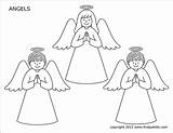 Angels Printable Coloring Pages Small Templates Set Firstpalette sketch template