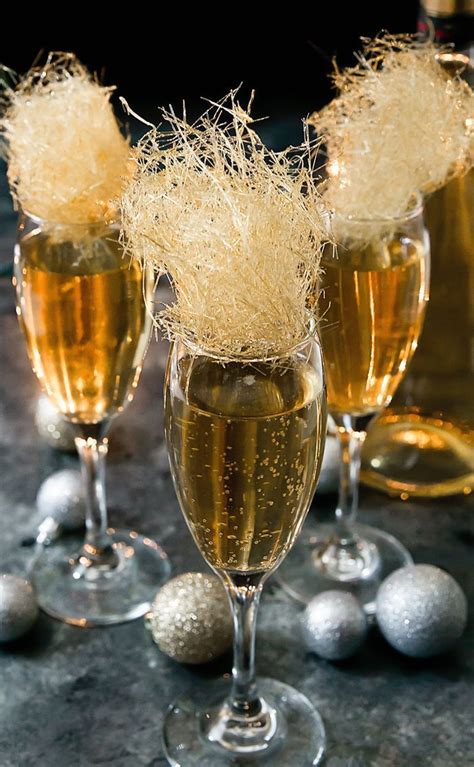 champagne cocktails with spun sugar recipe candy cocktails