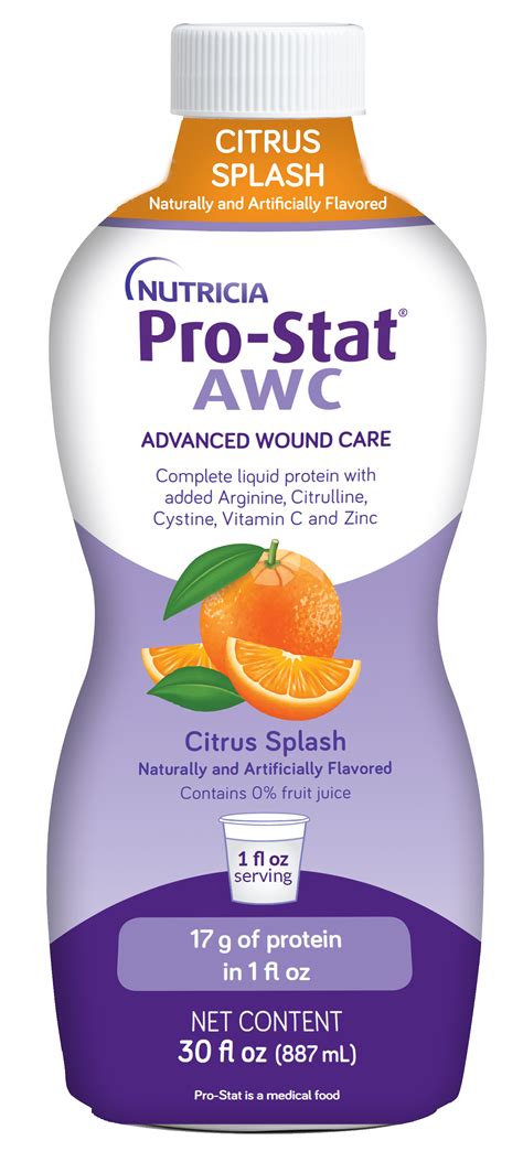 pro stat advanced wound care awc concentrated liquid protein medical food citrus splash