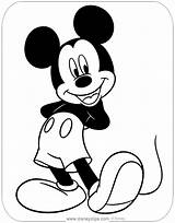 Mickey Mouse Coloring Pages Disneyclips Misc Smiling sketch template