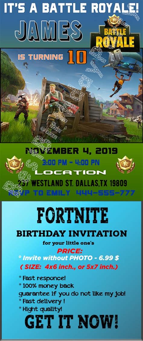 fortnite birthday party invitation    perfect ad