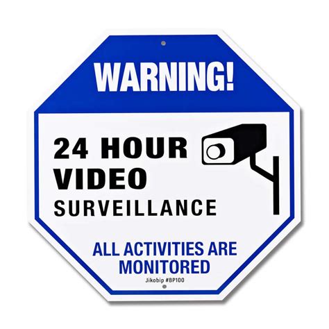 camera security signs warning  hour video surveillance sign