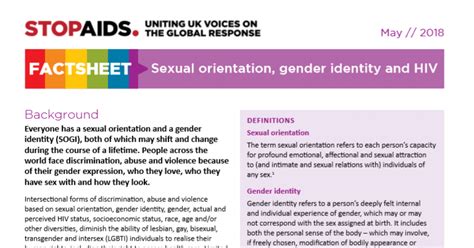 stopaids factsheet sexual orientation gender identity