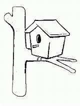 Coloring Birdhouse Pages Bird House Popular Color sketch template