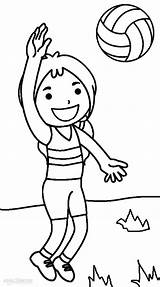 Volleyball Coloring Pages Printable Kids Player Drawing Color Cool2bkids Getdrawings Getcolorings sketch template