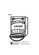 Cereal Coloring Pages Box Breakfast Edupics Template Large sketch template