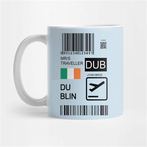 dublin ireland travel ticket dublin mug teepublic